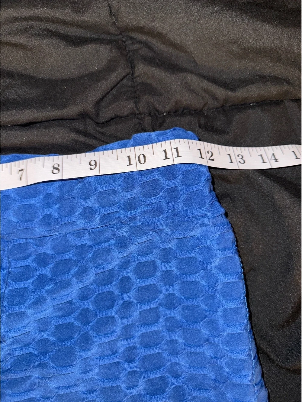 W&Y Fashion Blue Textured Athletic Shorts with Adjustable Side Ties